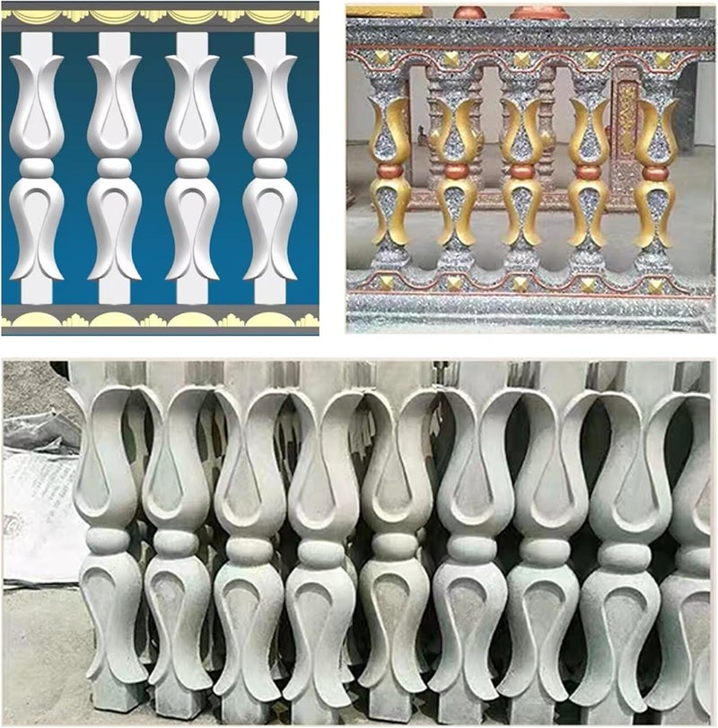 EAIVENY Prefabricated ABS Balcony Mold,Concrete Balustrade Mold Concrete Formwork for Outdoor Construction, DIY Home Improvement, Easy Installation and Reusable Design (Style 28) - Image 3